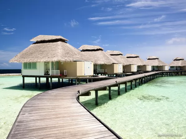 Maldives, a bungalow on water, Summer