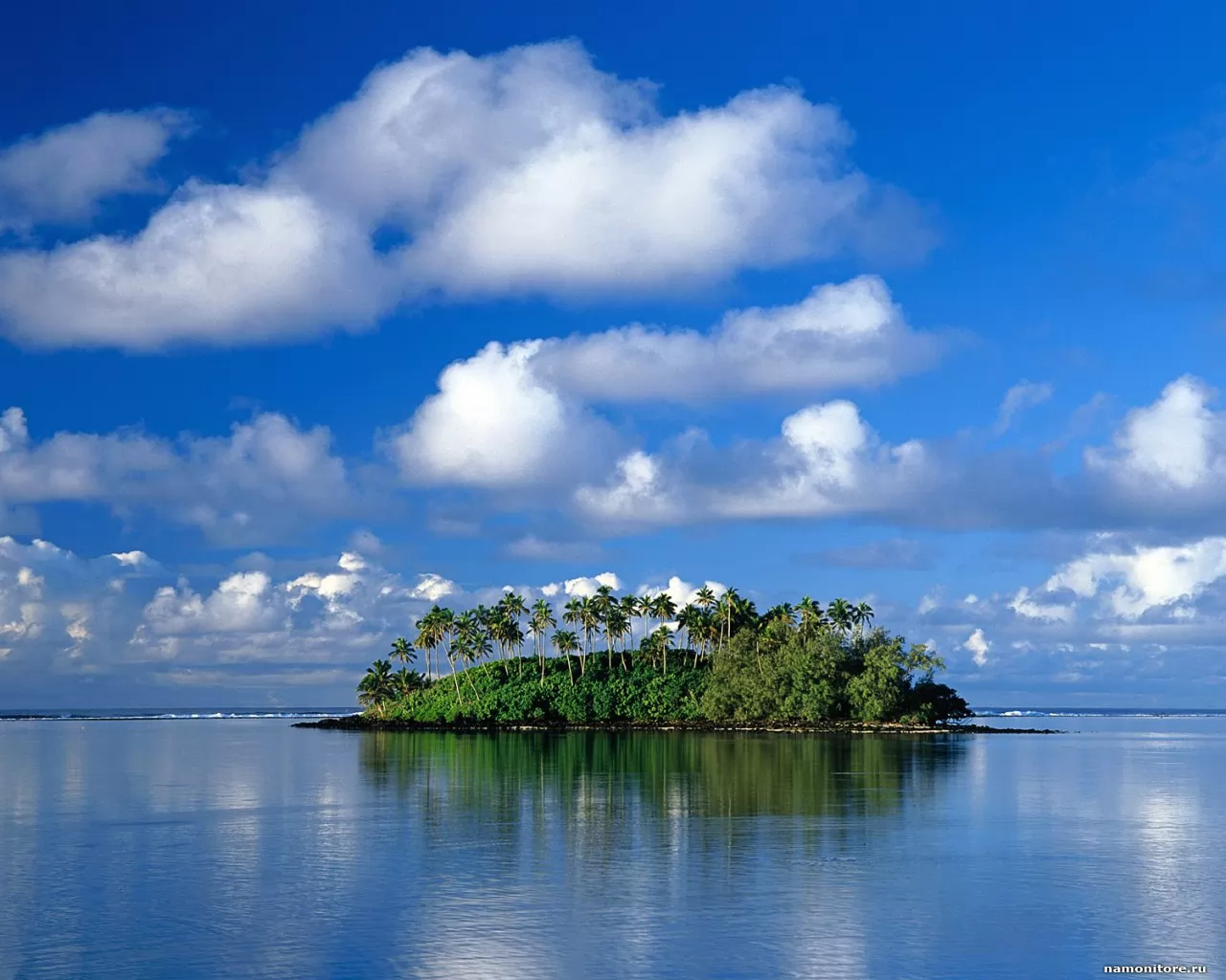 Остров Кука. Сердце Полинезии, море, остров, пальмы, природа, синее, тропики х