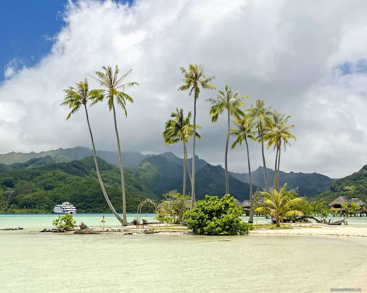 Полинезия. Tahaa Island, море, пальмы, природа, тропики х