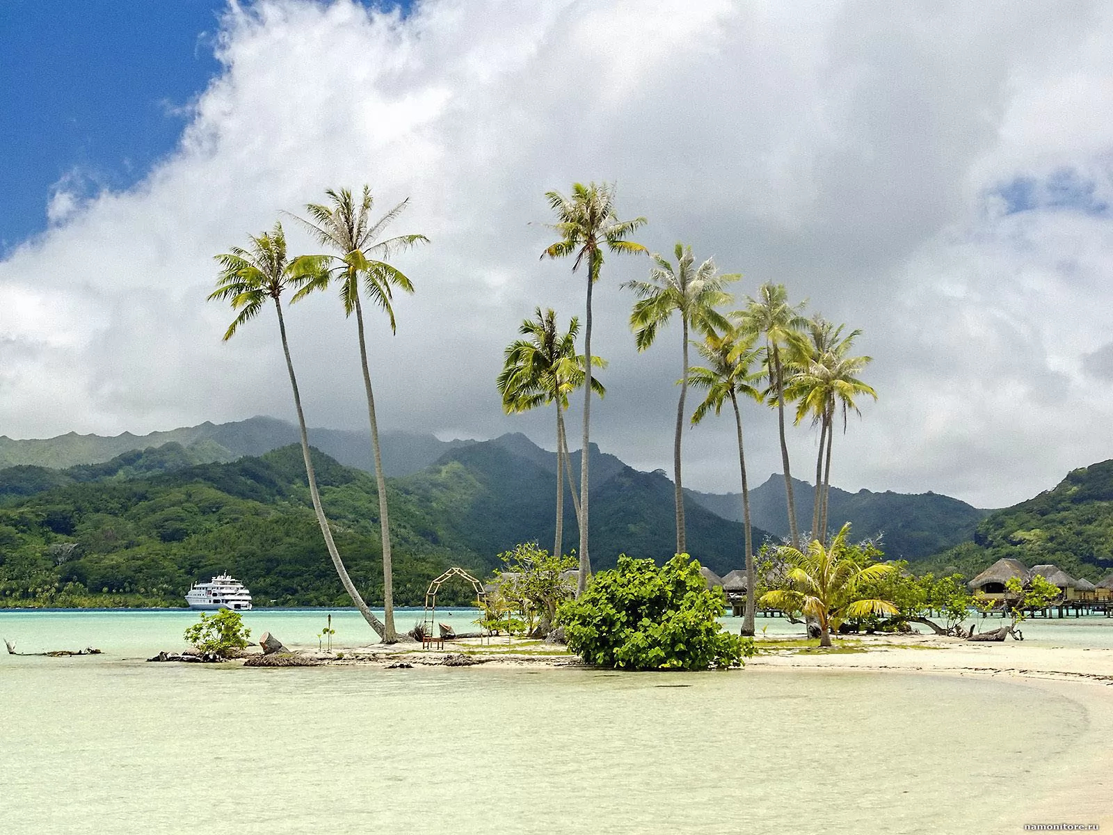 Полинезия. Tahaa Island, море, пальмы, природа, тропики х