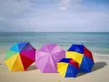 open picture: «Umbrellas on a beach»