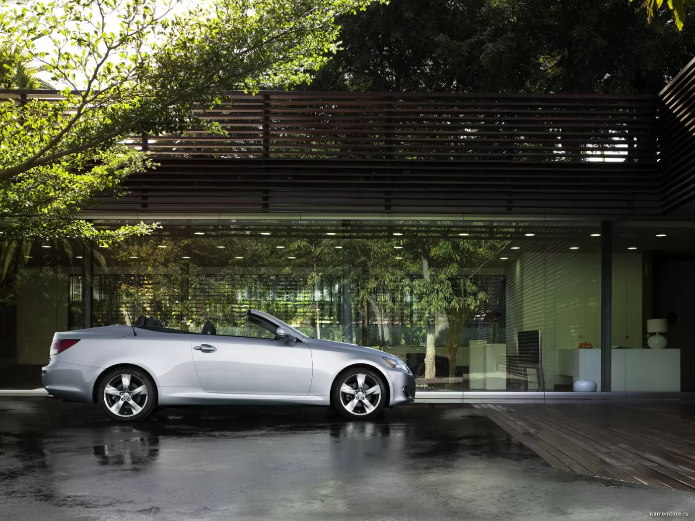 Серебристый Lexus IS250C без крыши, Lexus, автомобили, кабриолет, серебристое, техника х