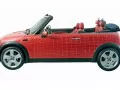 обои для рабочего стола: «Красный Mini Cooper Cabrio на белом фоне»