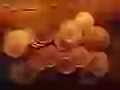 Coins on a wooden table
