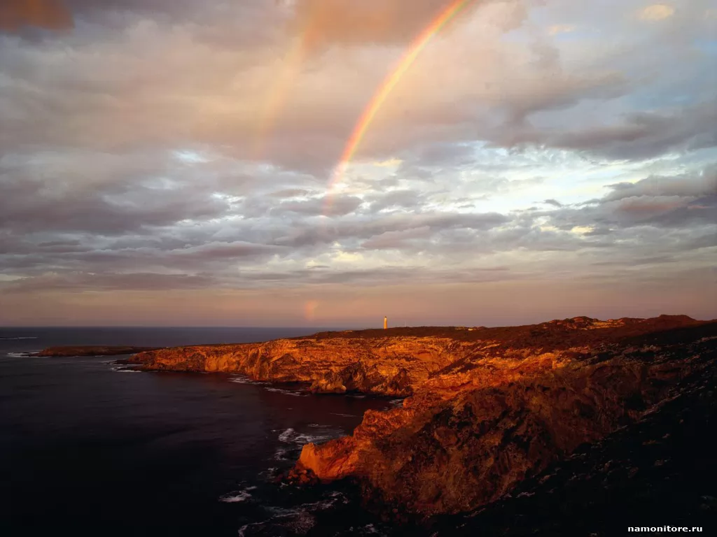 . Rainbows at Sunset Over Cape du Couedic, , , , , , ,  