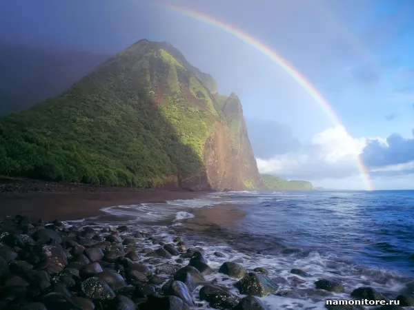 Гавайи. Misty Rainbow, Waialu Valley, Природа