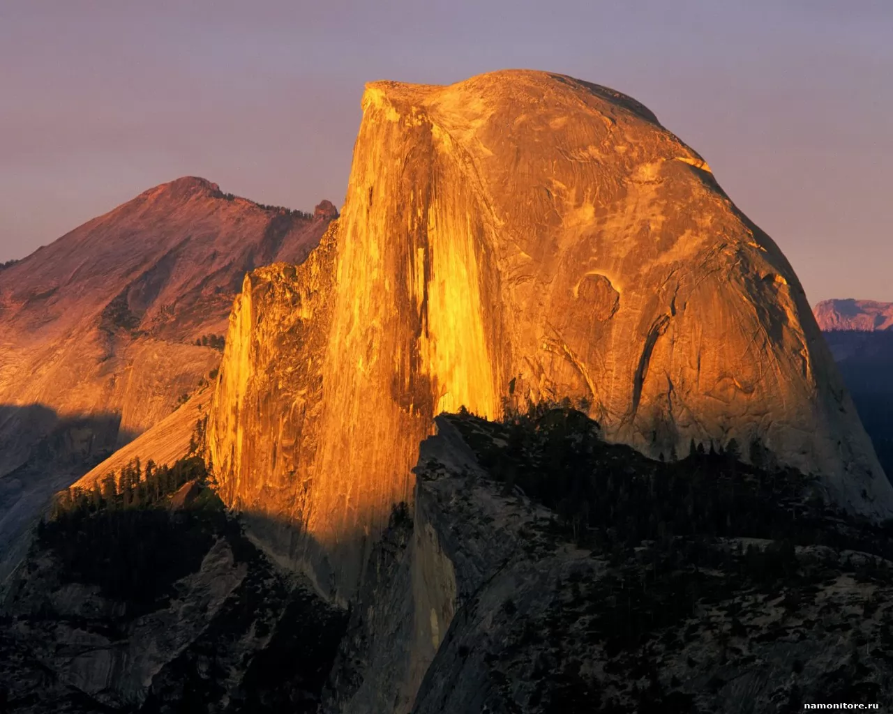 . Sunlit Half Dome From Glacier Point, , ,  