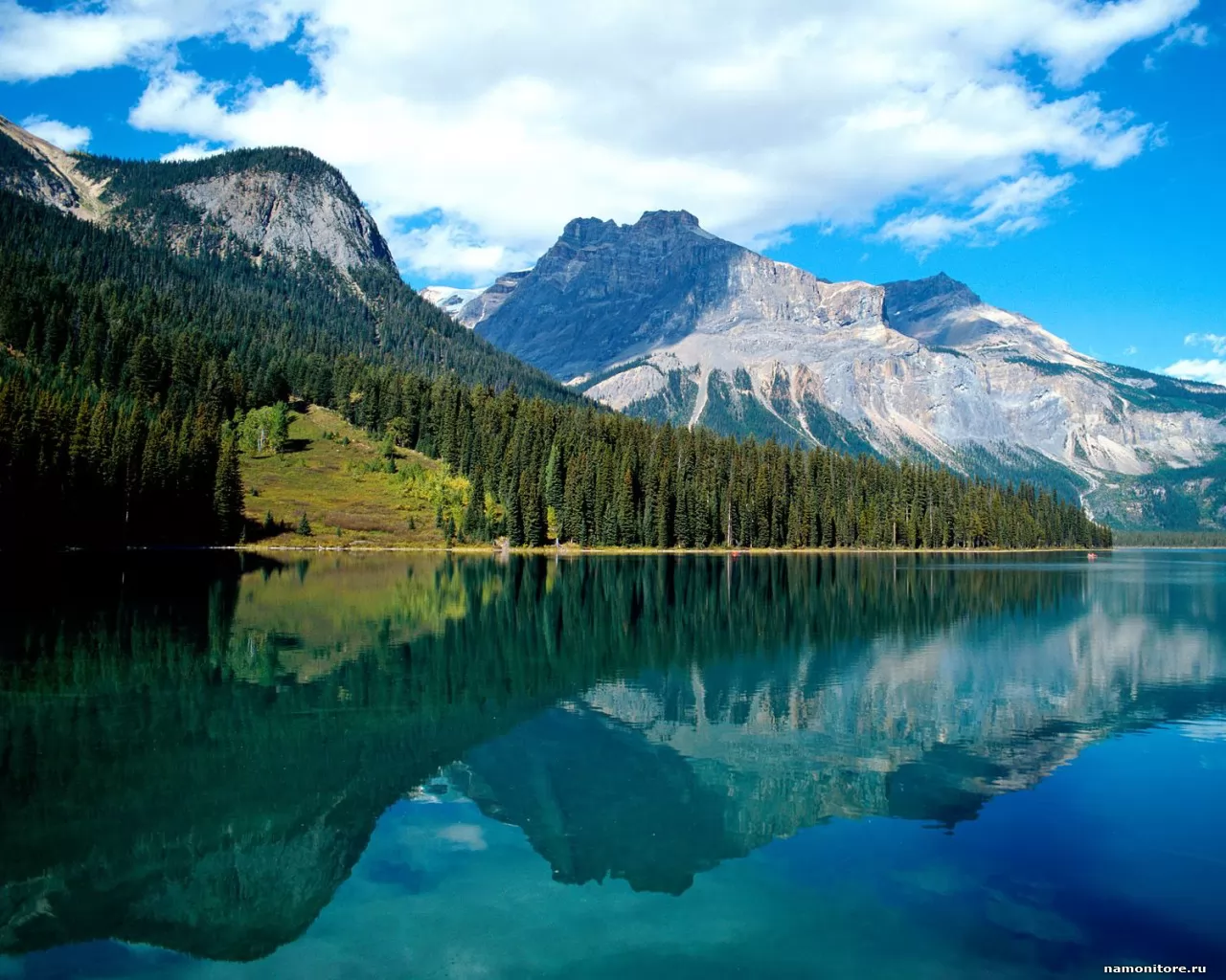Канада. Emerald Lake, Yoho National Park, горы, Канада, озеро, природа, синее х