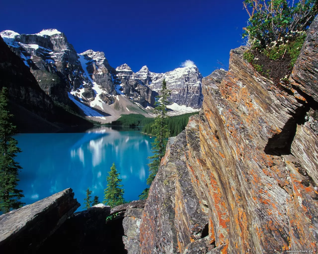 . Moraine Lake and Valley of the Ten Peaks, , ,  