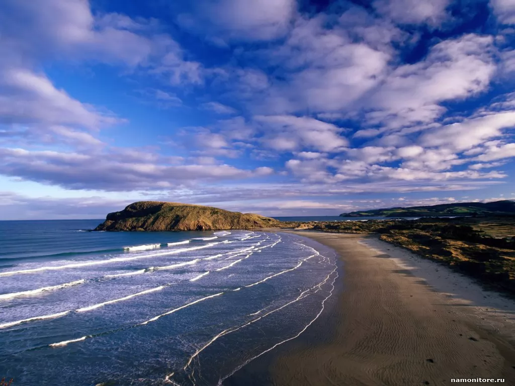 New Zealand. Cannibal Bay, best, coast, dark blue, landscapes, nature, New Zaeland, sea x