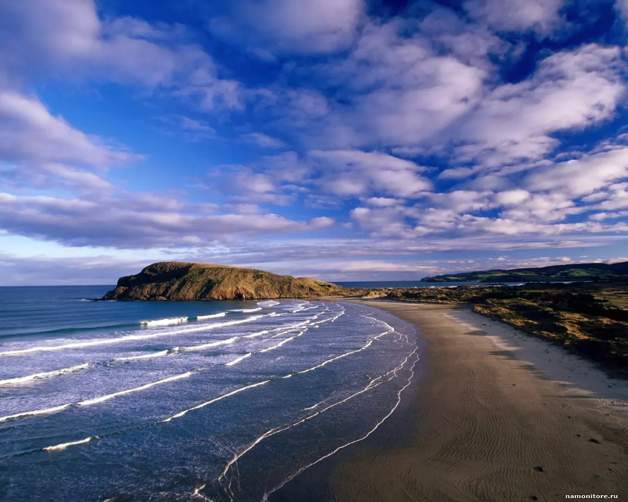New Zealand. Cannibal Bay, best, coast, dark blue, landscapes, nature, New Zaeland, sea x