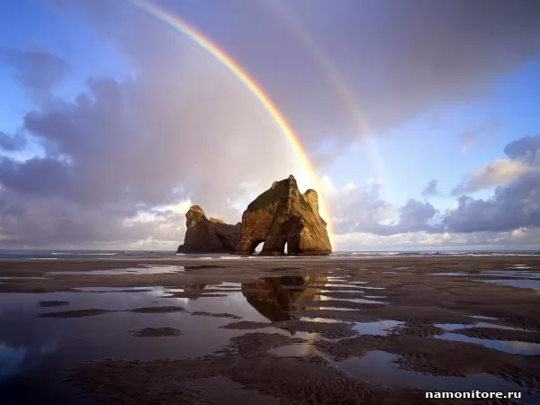 New Zealand. Coastal Rainbow, South Island, Nature