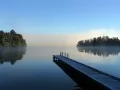 open picture: «New Zealand, morning on lake Mapurika»