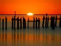open picture: «Fiery sea sunset»