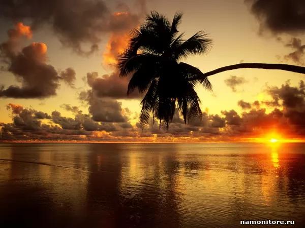 Cook islands. Aitutaki Lagoon at Sunrise, Nature