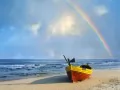 open picture: «Poland, a rainbow over Baltic sea»