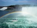 open picture: «The Rainbow over the river and a vessel»