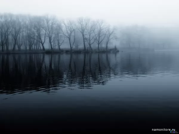 Туман над озером, Природа