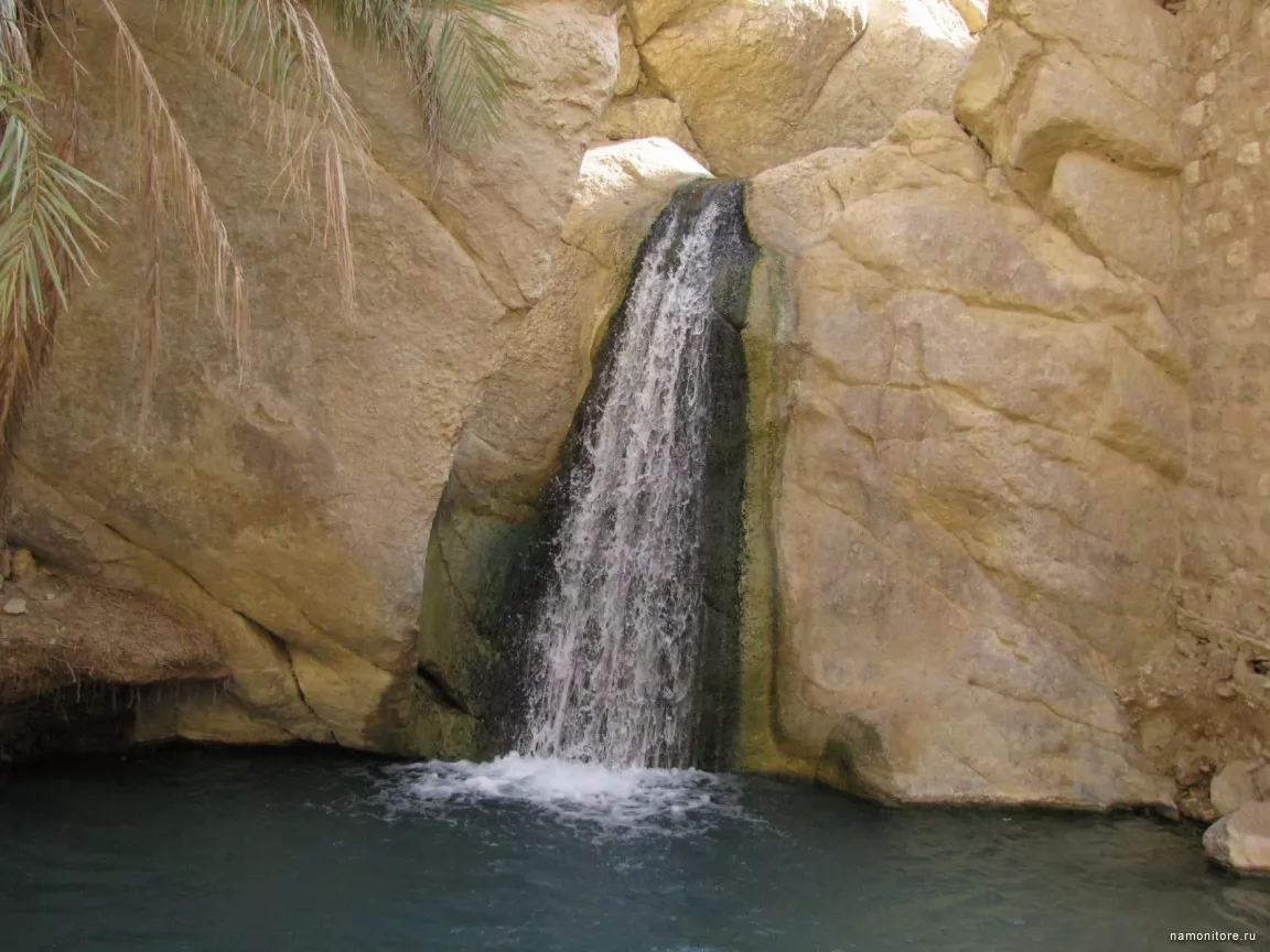 Falls in an oasis, Africa, brown, falls, nature x
