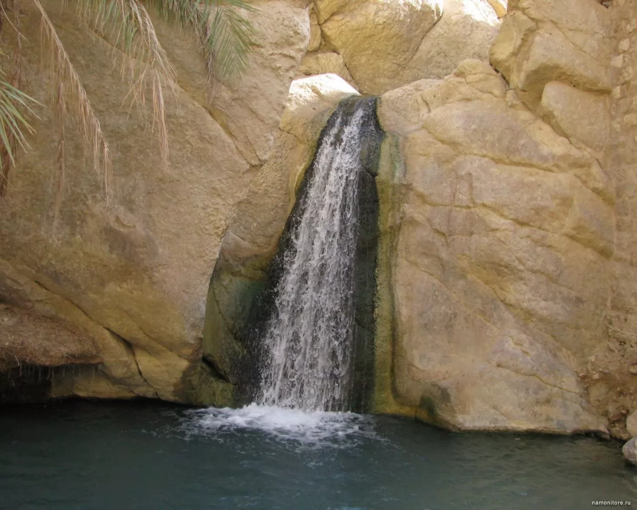 Falls in an oasis, Africa, brown, falls, nature x
