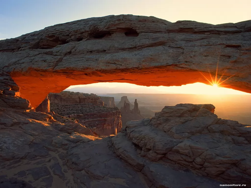 . Sunrise at Mesa Arch, , ,  