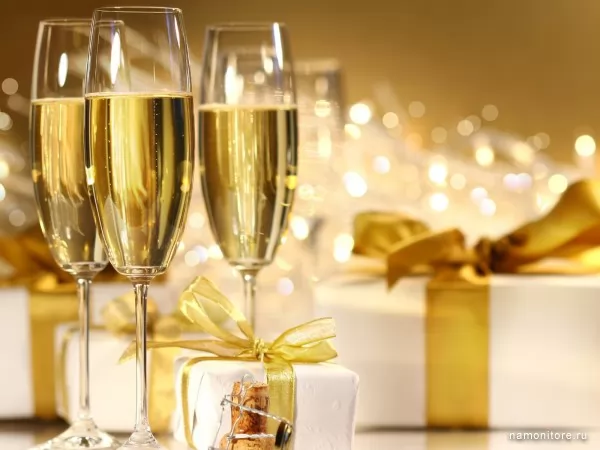 Шампанское и подарки, Новый год