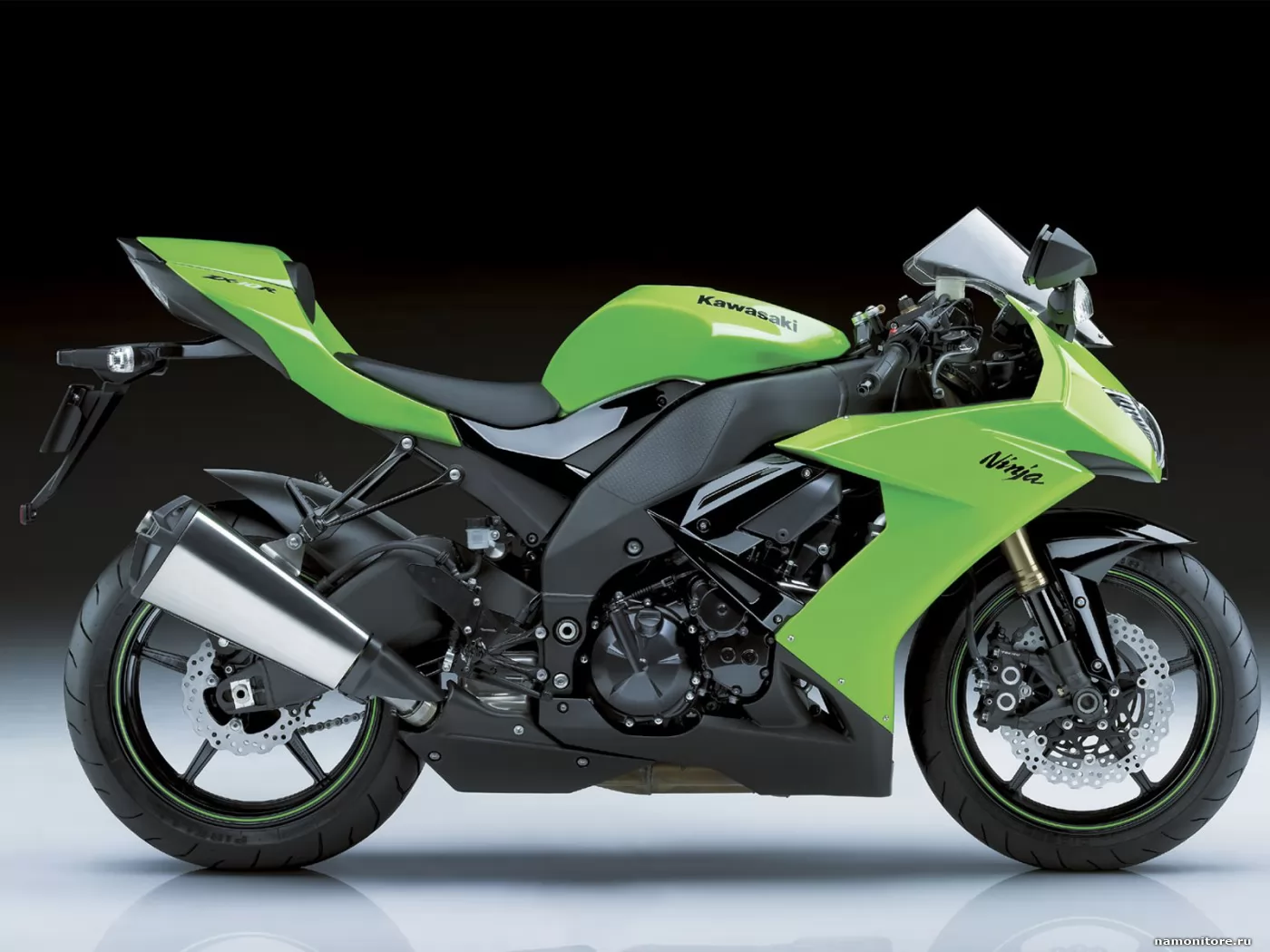 Kawasaki Ninja ZX-10-R, Kawasaki, зеленое, мотоциклы, техника х