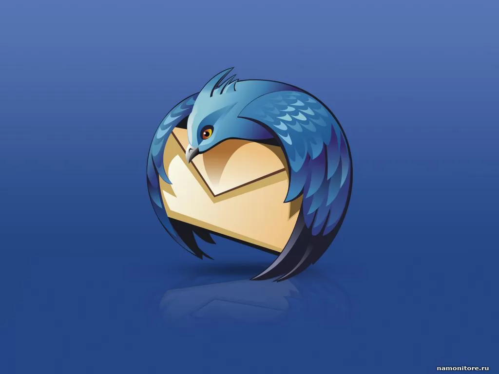 Mozilla Thunderbird, компьютеры и программы, рисованное, синее х