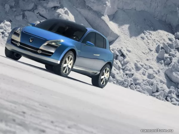 Синий Renault Egeus-Concept на фоне меловых скал, Renault