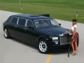 Rolls Royce Phantom. A black limousine and the girl