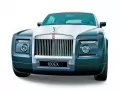 Dark blue Rolls Royce on a white background, the front view