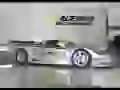 Silvery racing Saleen at an exhibition