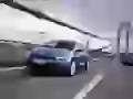 Volkswagen Scirocco flies on the bridge