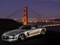 Mercedes-Benz SLS AMG US Version against the bridge Golden Gate