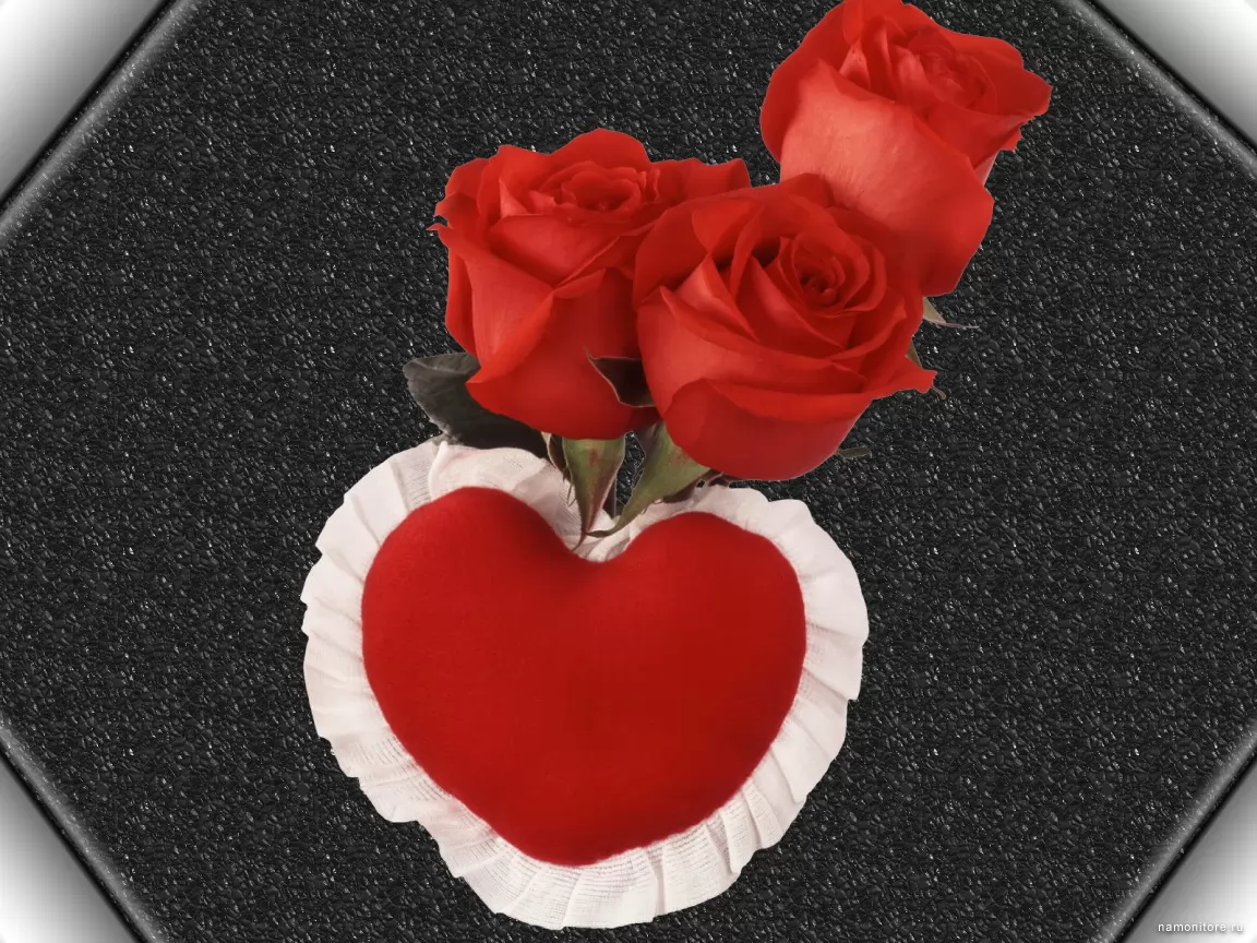 Красивые розы с сердечками