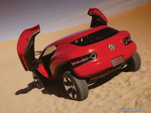 Красный Volkswagen Concept-T, внедорожник будущего, Volkswagen