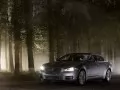 выбранное изображение: «Jaguar XJ на дороге сквозь сумрачный лес»