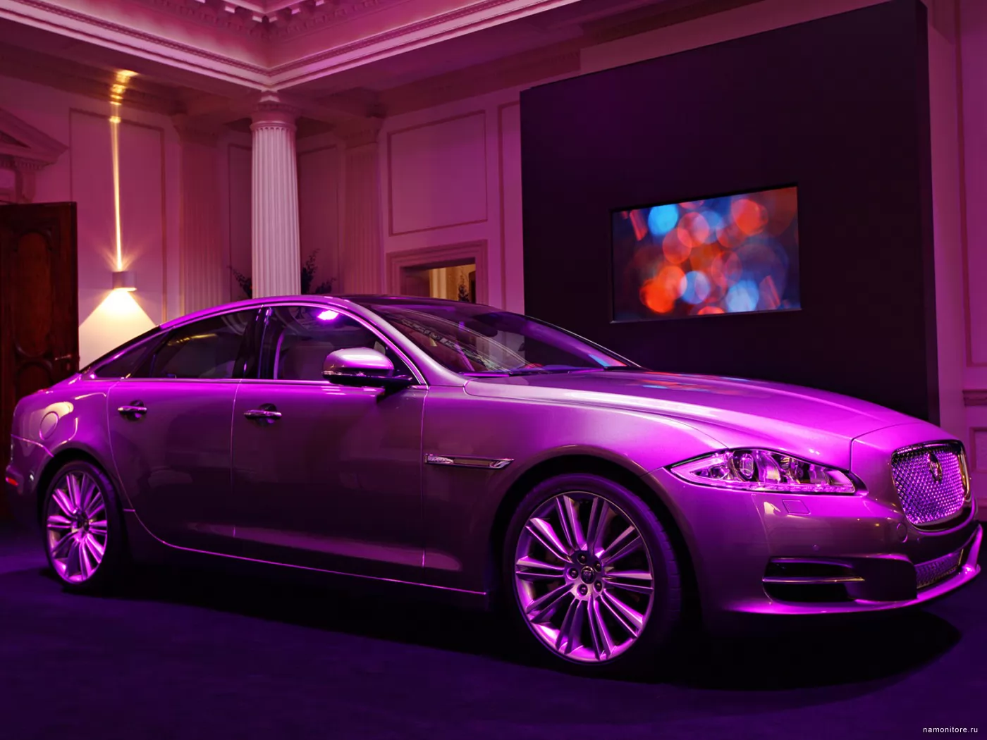 Jaguar XJ, cars, Jaguar, technics, violet x
