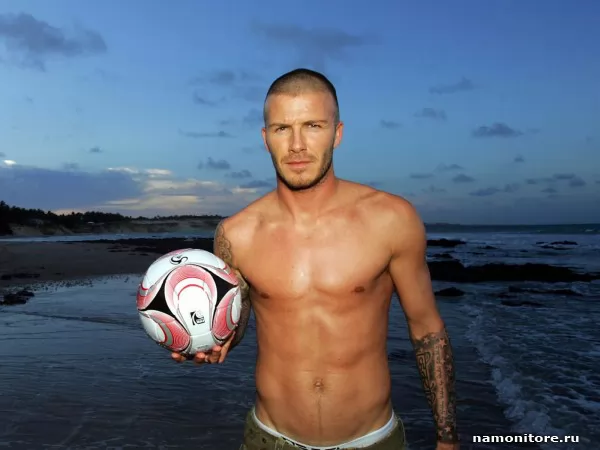 David Beckham with a ball, Celebrities