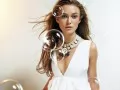 open picture: «Keira Knightley in a white dress and soap bubbles»