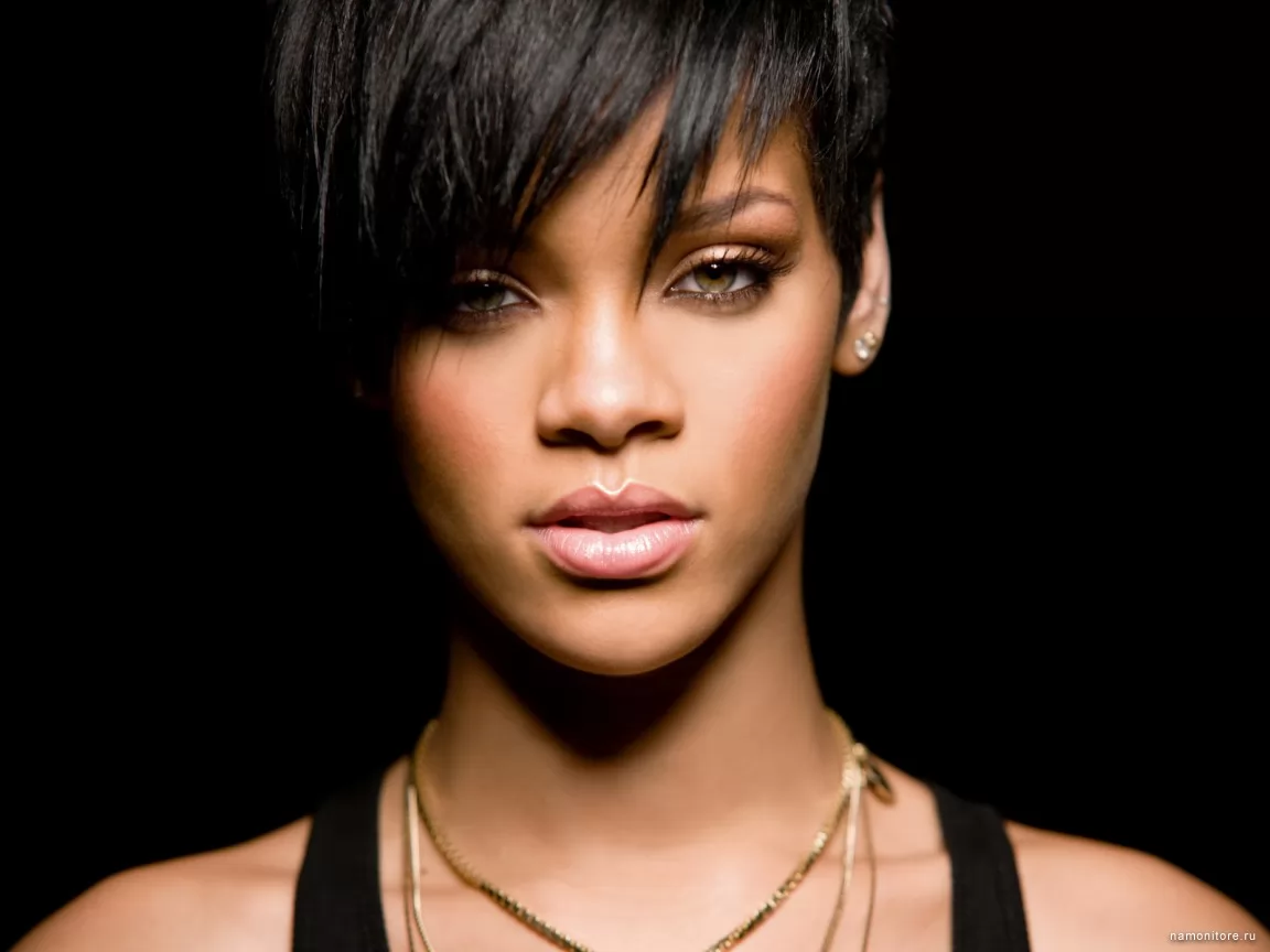 Rihanna, black, brunettes, celebrities, girls, music, portait, Rihanna x