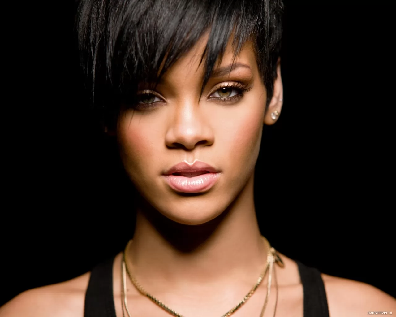 Rihanna, black, brunettes, celebrities, girls, music, portait, Rihanna x