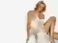 Uma Thurman in a white dress